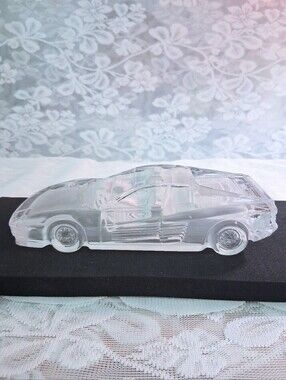 VTG Hofbauer Crystal Ferrari Testarossa Glass Car Paperweight West Germany 1980s